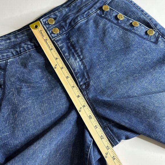 Anne Klein Women's Wide Leg Crop High Rise Blue Jean size 12 - Picture 11 of 16